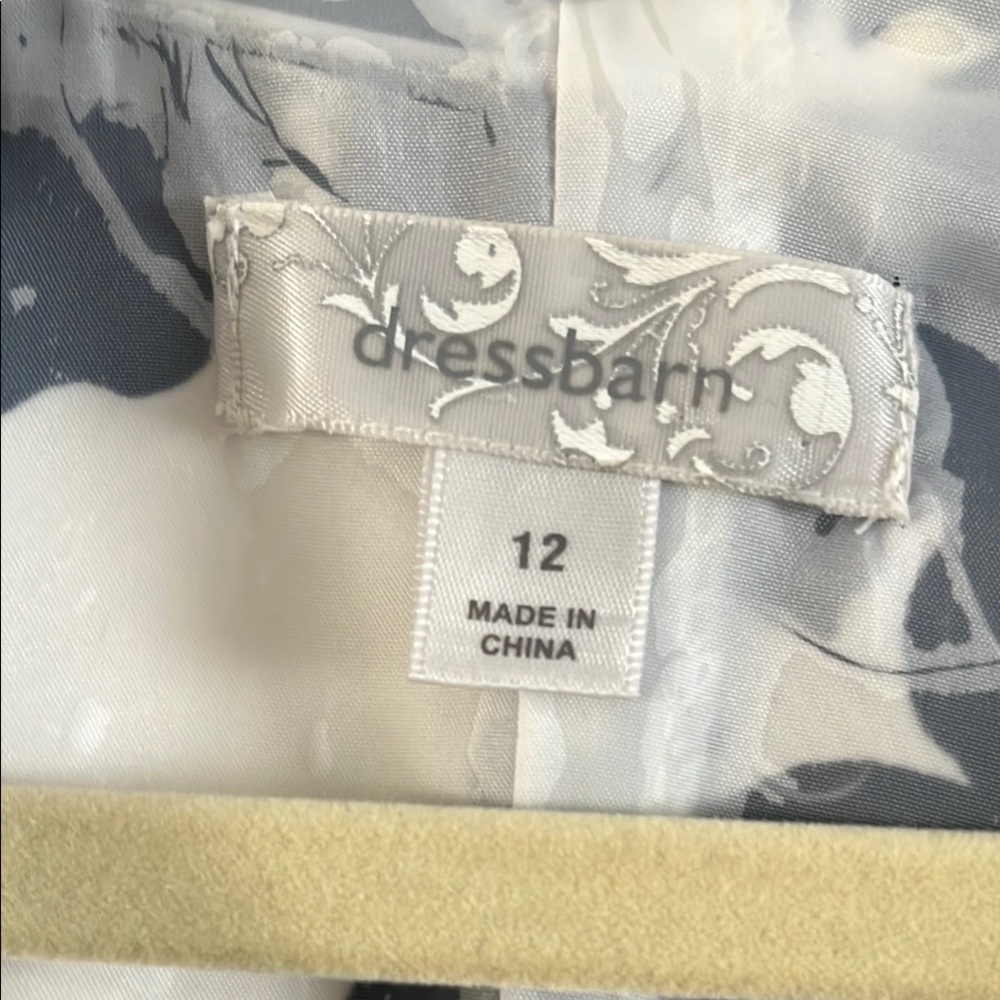 Dress Barn Black and White Floral Midi Dress sz 12 - Picture 3 of 5